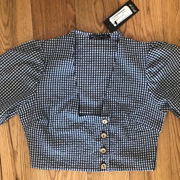 Gingham Crop Blouse - Picture 8 of 8